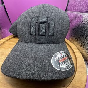 Travis Mathew Salt Back Dark Heather Gray Flex Fitted Golf Hat “M” Design Sm-Med